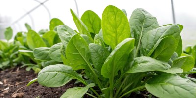 Špenát rostoucí v záhonu