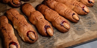 Halloweenské prsty s mandlí