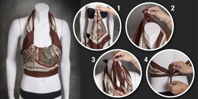 Postup uvázání šátku jako top