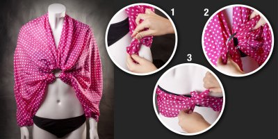 Postup uvázání šátku jako přehozu