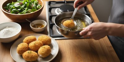 Smažení pošírovaných vajec 