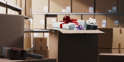 Vánoční balíčky v krabici