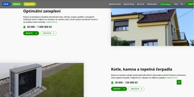 Webové stránky Nová zelená úsporám, dotace na zateplení, dotace na tepelné zdroje