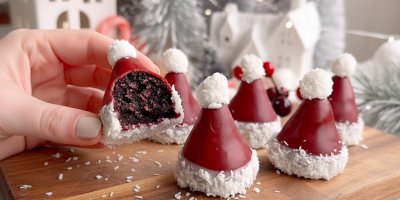 Cukroví v podobě vánočních čepiček