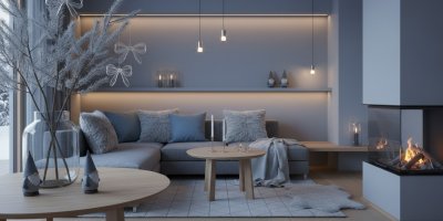 Obývací pokoj v šedé barvě