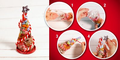 Výroba stromečku z bonbonů