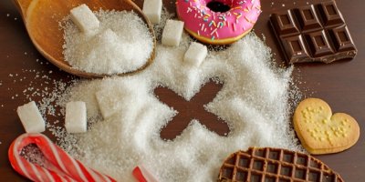 Sladkosti a cukr, symbol zákazu