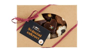 Sváteční cukroví v produktovém obalu