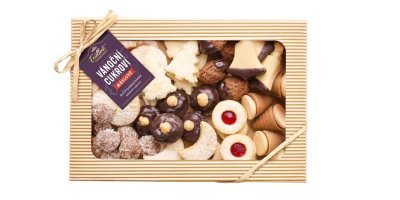 Vánoční cukroví v produktovém obalu