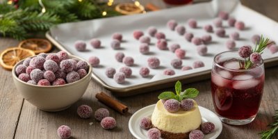 Brusinky v misce a na plechu