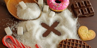 Sladkosti a cukr, symbol zákazu