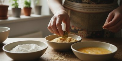 Příprava pokrmu v trojobalu