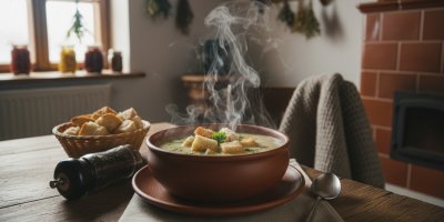 Česnečka na stole v misce