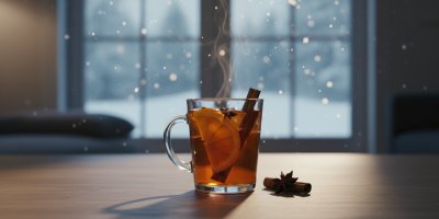 Horký nápoj na stole 