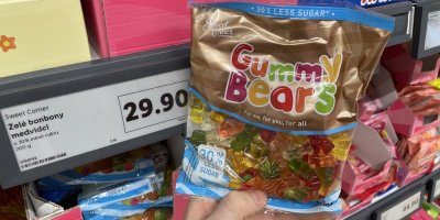 Želatinové bonbony v supermarketu