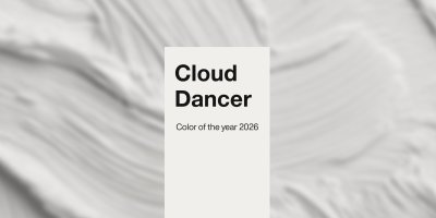 Nápis Cloud Dancer Color of the year 2026