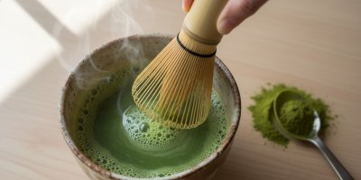 Příprava nápoje matcha