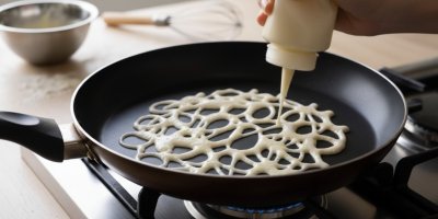 Příprava krajkové palačinky