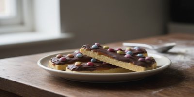 Sušenky s lentilkami na talíři