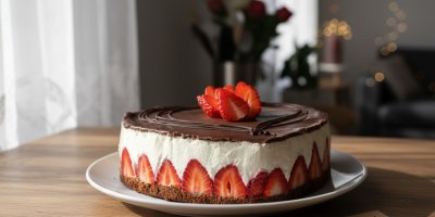 Míša dort s jahodami