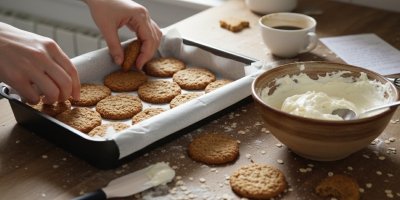 Skládání sušenek na pekáč