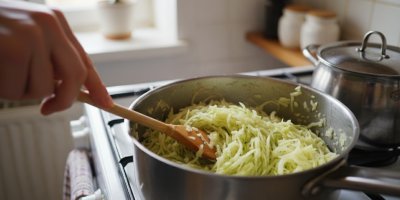 Příprava kedlubny v hrnci