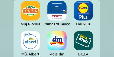 Zákaznické aplikace obchodních řetězců Globus, Tesco, Lidl, Albert, dm a BILLA