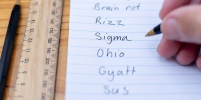 Ruka píše slova na papíře