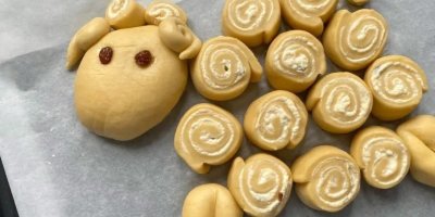 Kynutý beránek s tvarohem