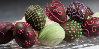 Ozdobená čokoládová vajíčka