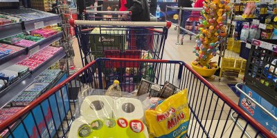 Fronta s nákupními vozíky