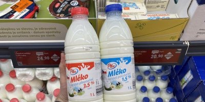 Čerstvá mléka v supermarketu