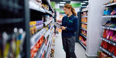 Zaměstnankyně v supermarketu