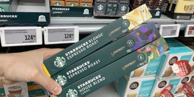 Kávové kapsle Starbucks v supermarketu