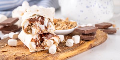 Tortilla s čokoládou a marshmallows