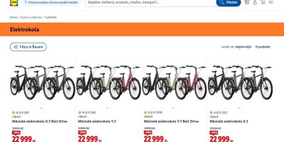 Elektrokola na e-shopu Lidlu