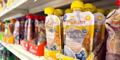 Ovocné kapsičky v supermarketu