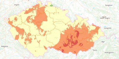 Mapa pravděpodobnosti růstu hub