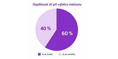 Graf úspěšnosti odpovědí umělé inteligence při výběru melounu
