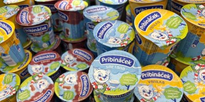 Smetanový krém Pribináček v supermarketu
