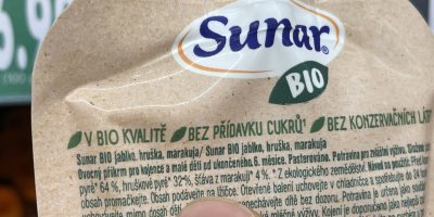 Etiketa na obalu ovocné kapsičky