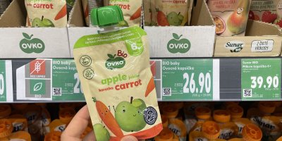 Ovocné kapsičky v supermarketu