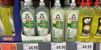 Prostředky na nádobí v supermarketu