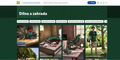 Sekce Dílna a zahrada na webu Lidl