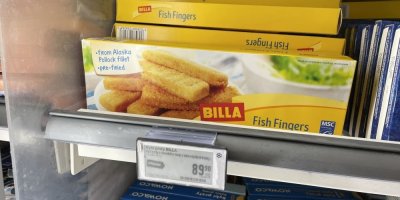 Balené rybí prsty v supermarketu