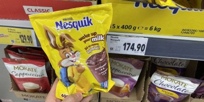 Instantní kakaový nápoj v supermarketu