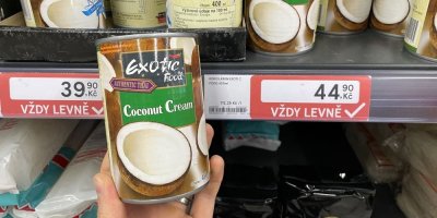 Kokosový krém v supermarketu
