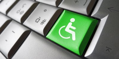 Klávesnice s klávesou se znakem paraplegika