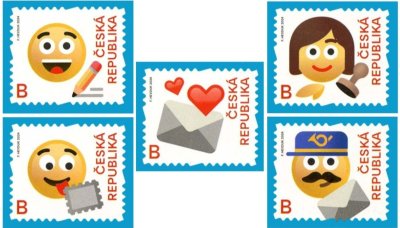 Nové poštovní známky se smajlíky