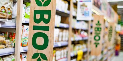 Značka bio v supermarketu